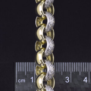 9ct Yellow Gold Heavy Gemstone Belcher Chain 30.5&#8243; 11.5mm