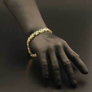 9ct Yellow Gold Byzantine Bracelet 7.5″ 10mm