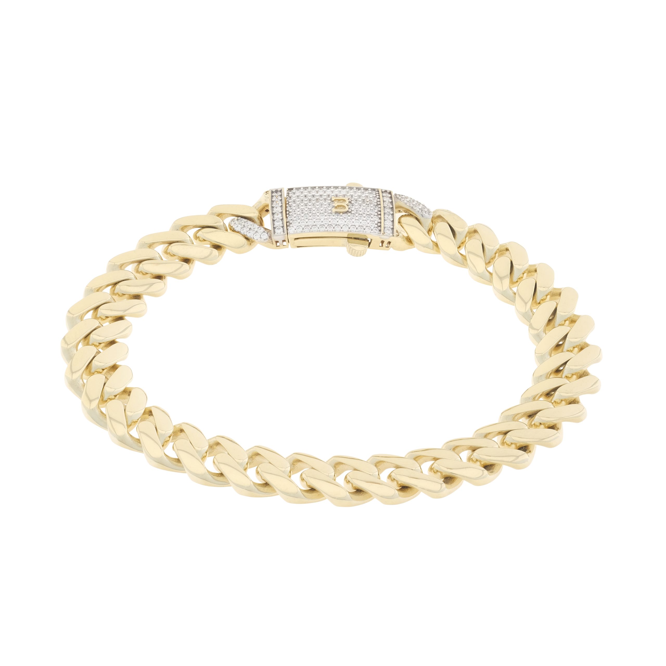 9ct Yellow Gold Solid Cuban Bracelet 8.75" 10.5mm