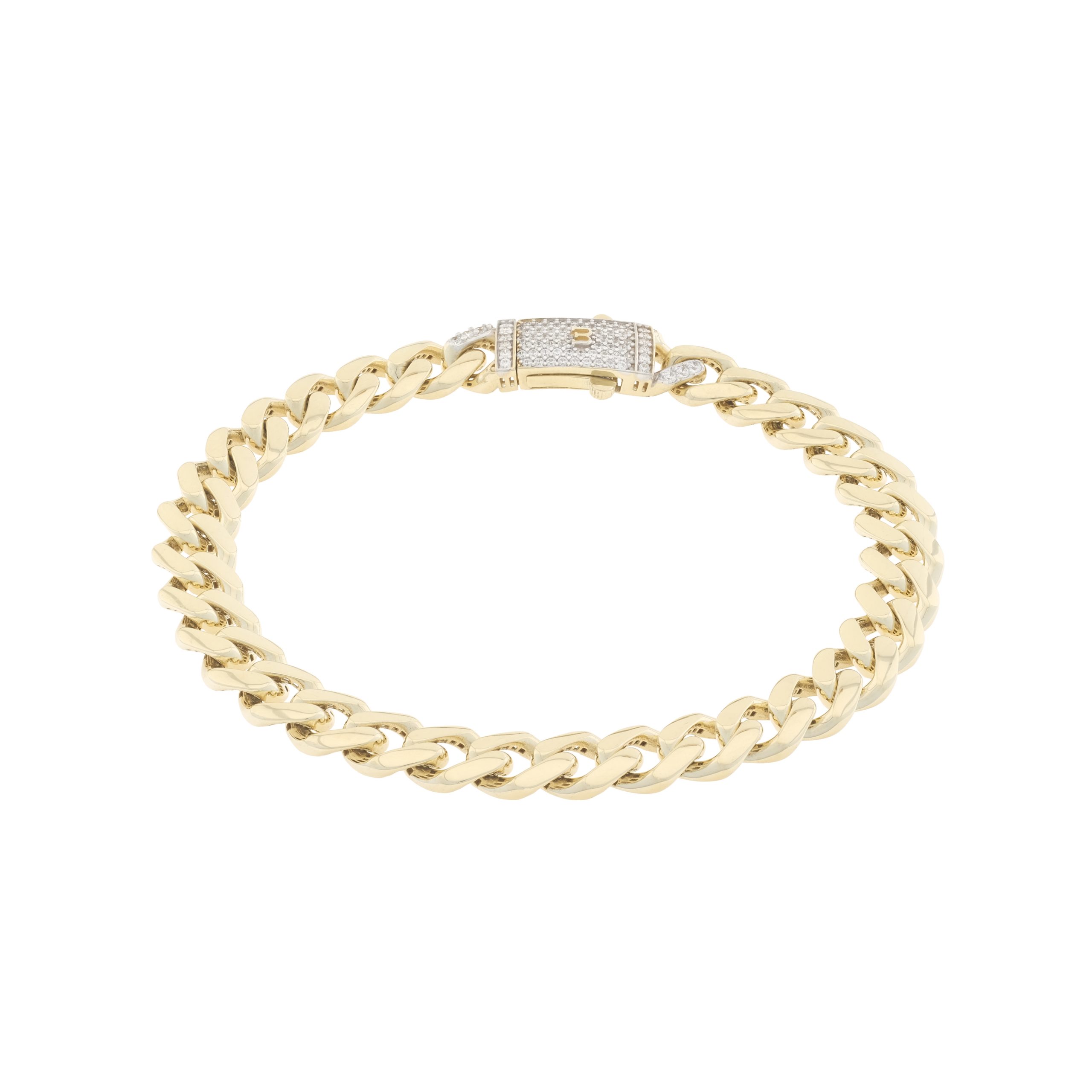 9ct Yellow Gold Solid Cuban Bracelet 8.5" 7.5mm