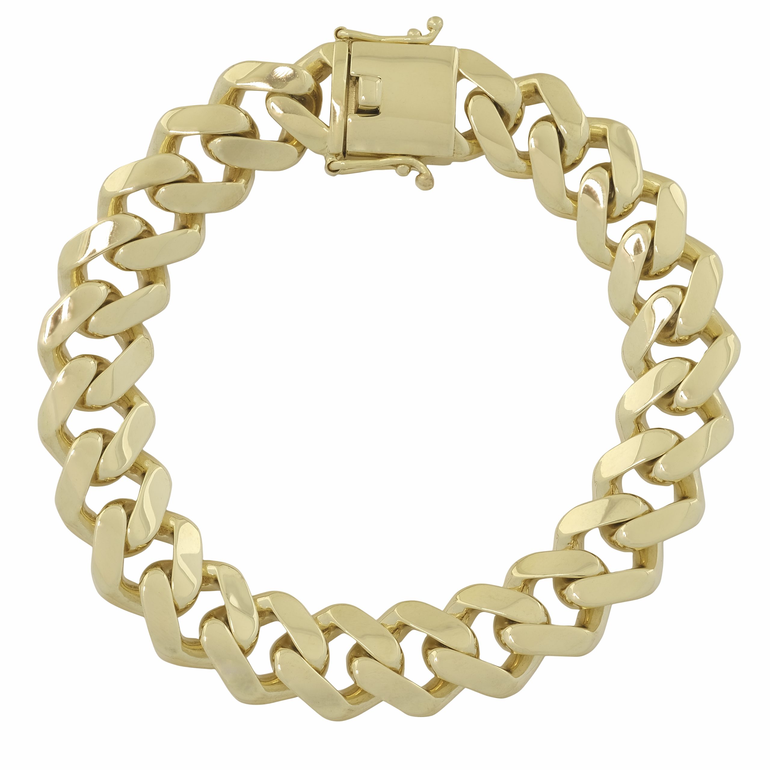 9ct yellow gold cuban bracelet 8.5" 15mm