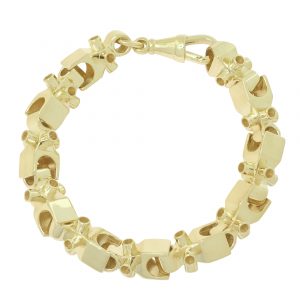 9ct Yellow Gold Lego Link Bracelet 9″ 9mm