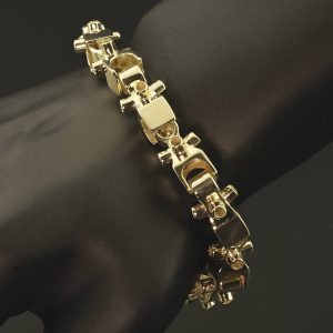 9ct Yellow Gold Lego Link Bracelet 9&#8243; 9mm