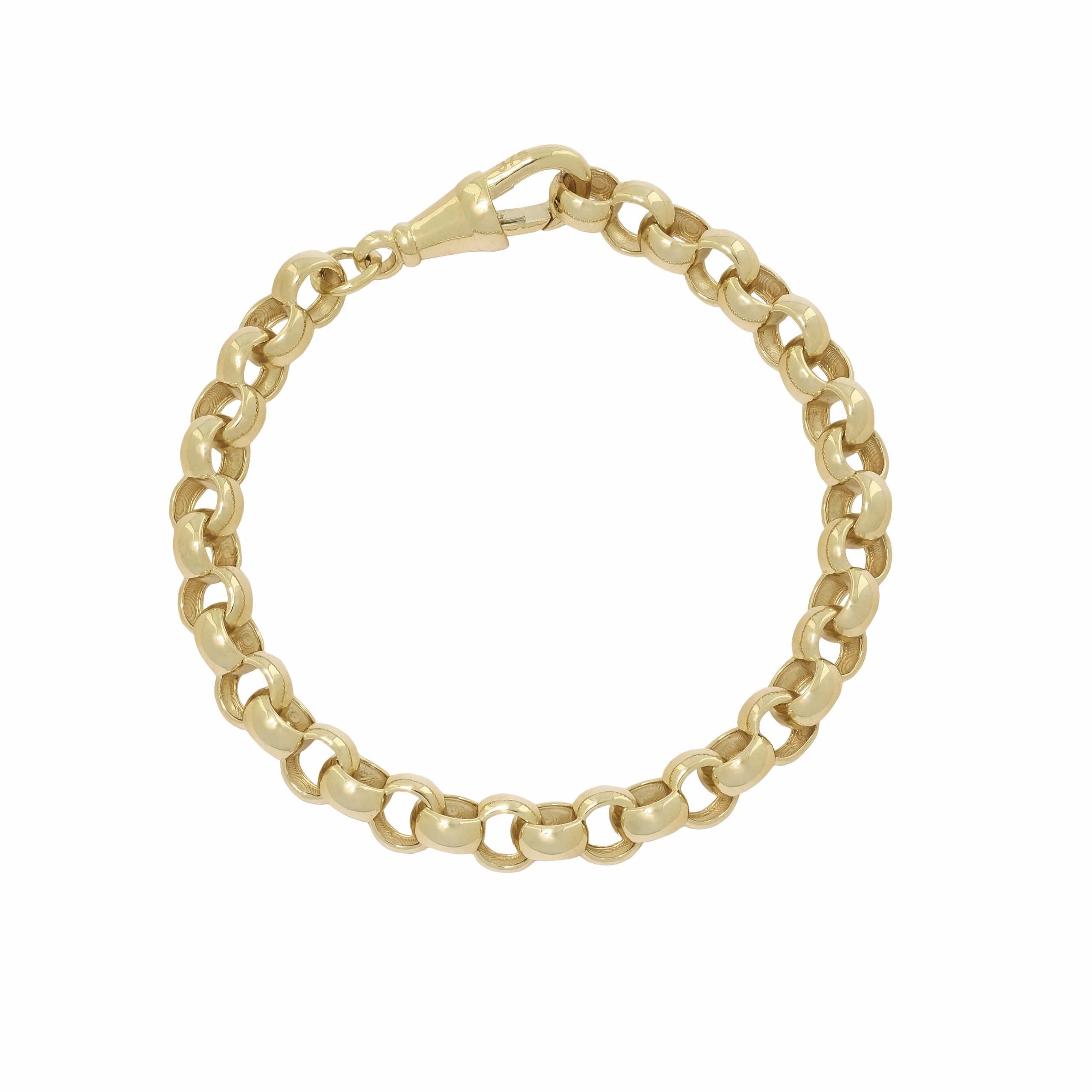 9ct Yellow Gold Plain Children's Belcher Bracelet 6" 6mm