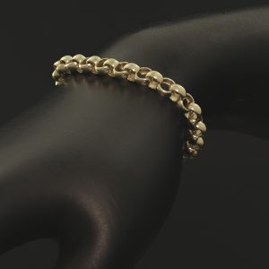 9ct Yellow Gold Belcher Bracelet 7″ 6mm