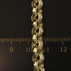9ct Yellow Gold Gemstone Belcher Bracelet 7.5&#8243; 7mm