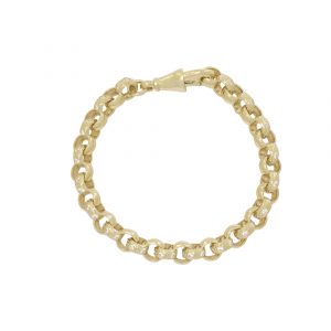 9ct Yellow Gold Children’s Gemstone Belcher Bracelet 5″ 6mm