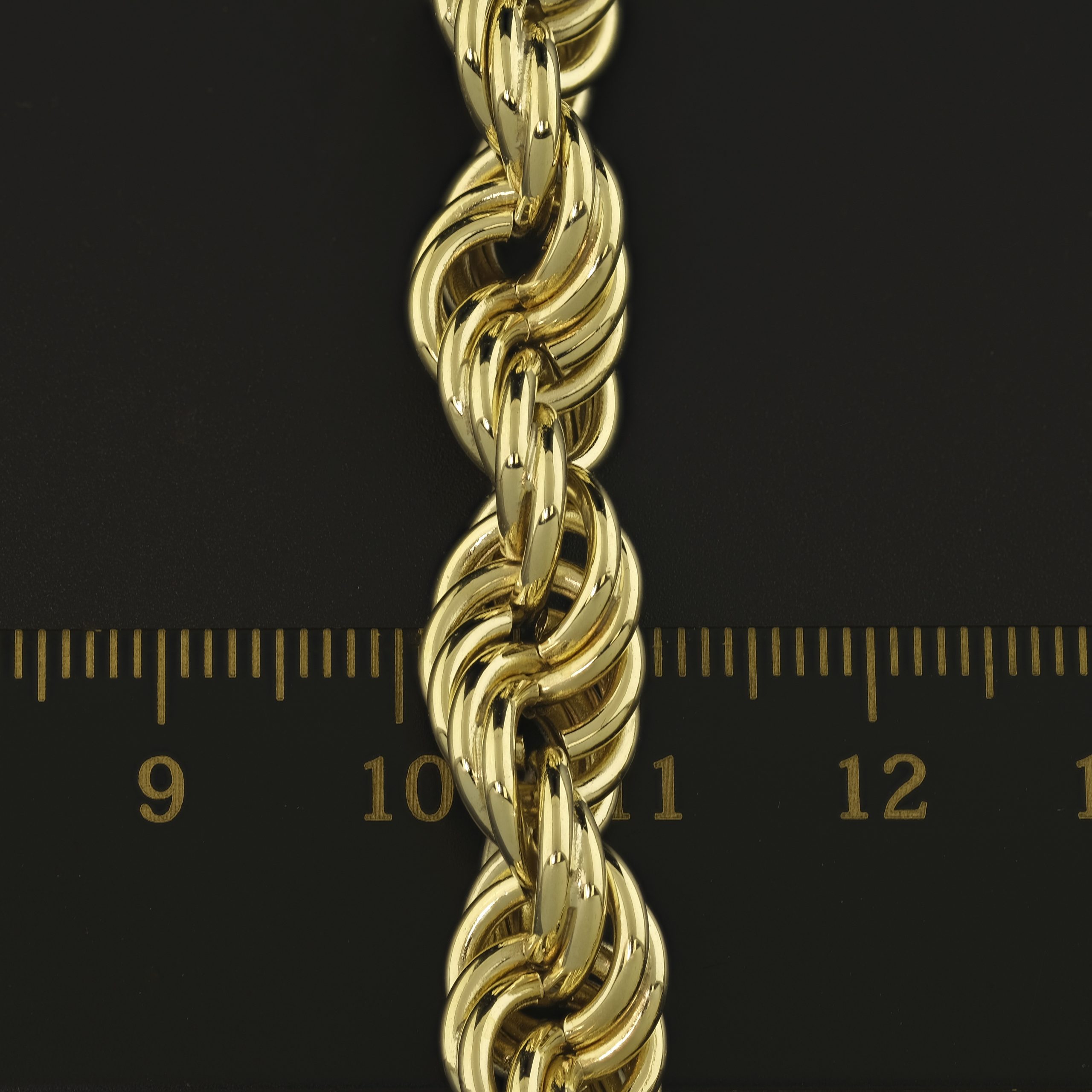 9ct Yellow Gold Lightweight Rope Chain 26″ 9mm - Britannia Jewellery