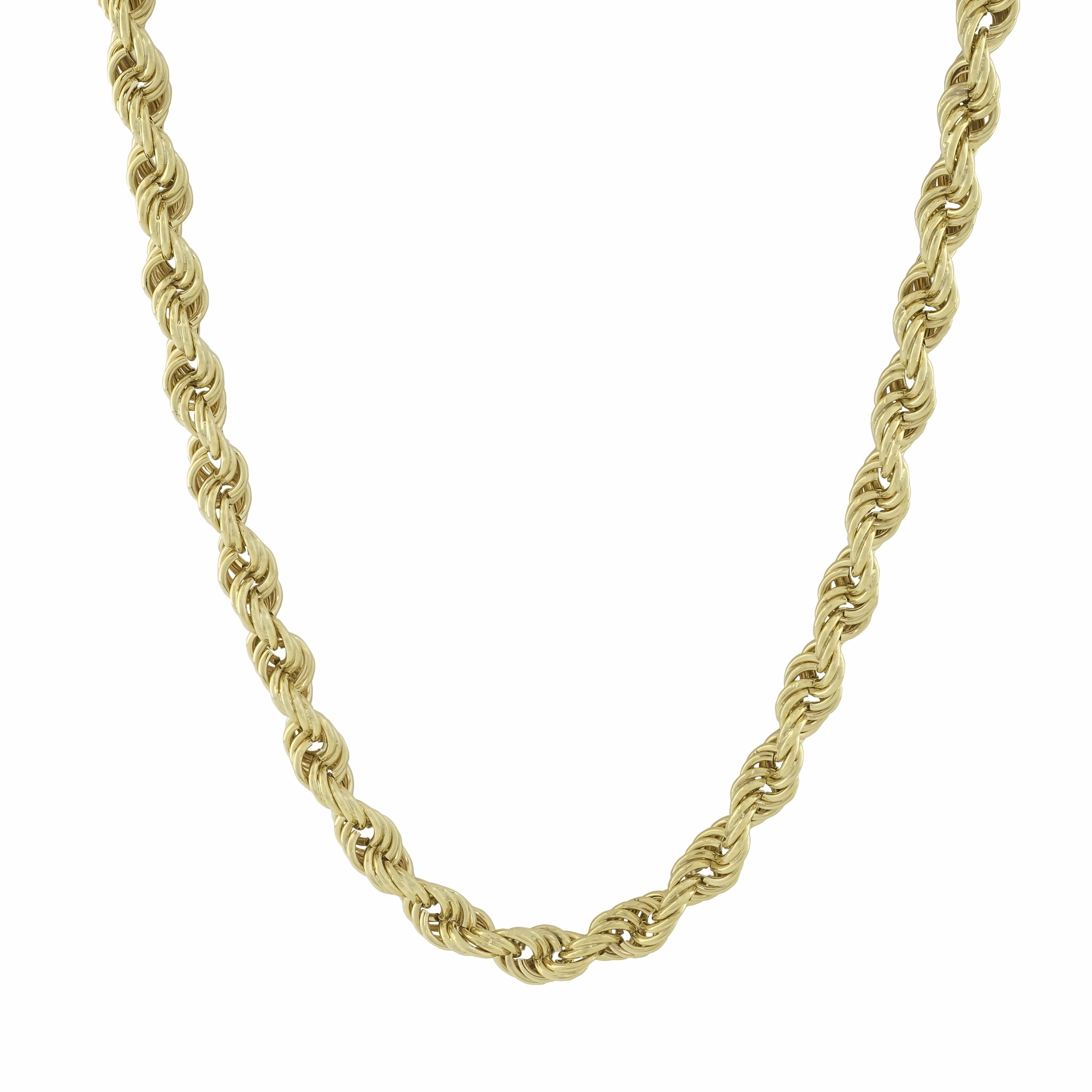 9ct Yellow Gold Lightweight Rope Chain 24" 8mm
