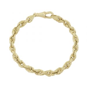 9ct Yellow Gold Solid Rope Bracelet 7&#8243; 5mm