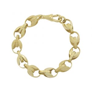 9ct Yellow Gold Tulip Bracelet 9&#8243; 10mm