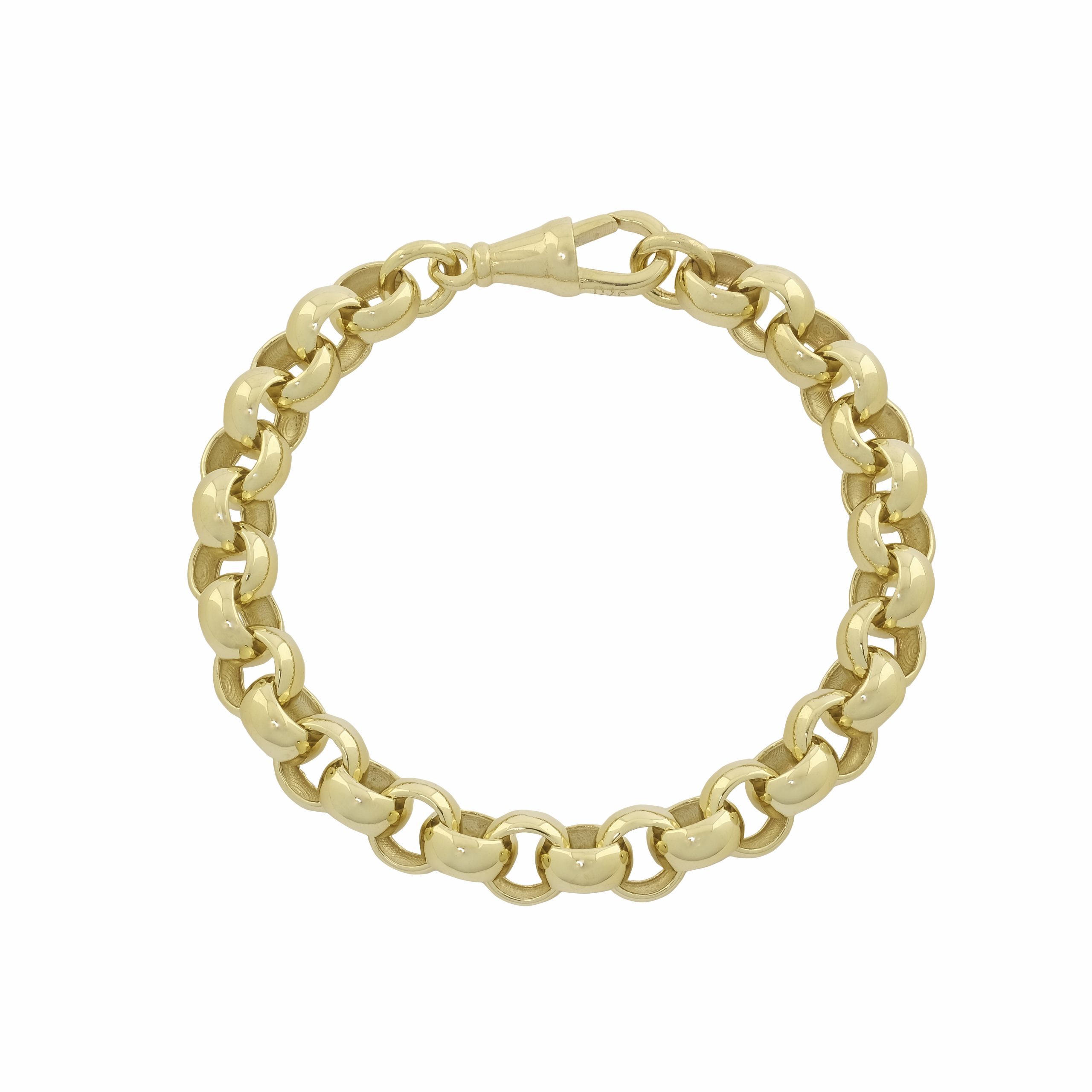 9ct Yellow Gold Children's Plain Belcher Bracelet 6" 7mm