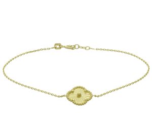 18ct Yellow Gold Clover Bracelet 7.5&#8243;