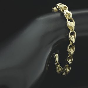 9ct Yellow Gold Tulip Bracelet 7.5″ 7mm