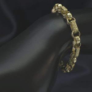 9ct Yellow Gold Gypsy Link Bracelet 7&#8243; 7mm