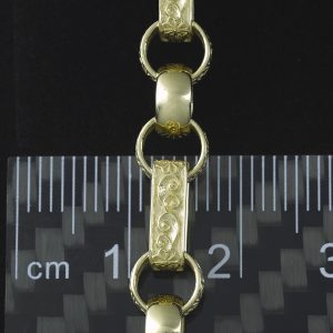 9ct Yellow Gold Gypsy Link Bracelet 7&#8243; 7mm