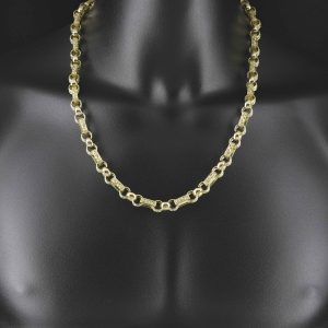 9ct Yellow Gold Gypsy Link Chain 24&#8243; 8.5mm