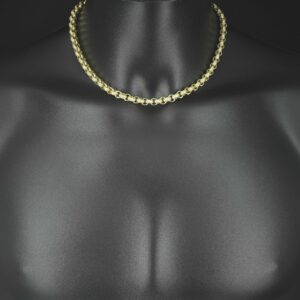 9ct Yellow Gold Gemstone Belcher Chain 22&#8243; 7mm