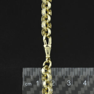 9ct Yellow Gold Gemstone Belcher Chain 22&#8243; 7mm
