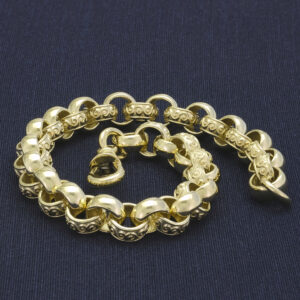 9ct Yellow Gold Belcher Bracelet 6&#8243; 7mm