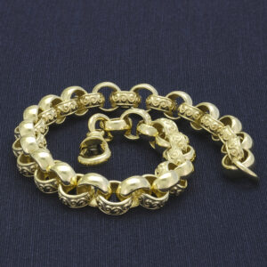 9ct Gold 19cm Solid Belcher Bracelet  Prouds