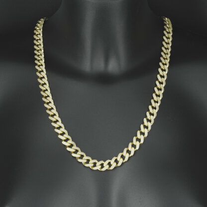 9ct Yellow Gold Gemstone Cuban Chain 25.5" 10.5mm - Image 4