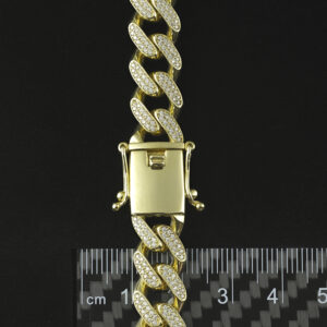 9ct Yellow Gold Gemstone Cuban Chain 26″ 10.5mm