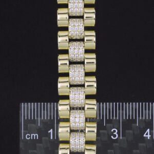 9ct Yellow Gold Gemstone Watch Strap Bracelet 6&#8243; 12mm