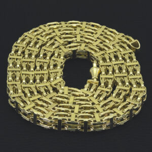 9ct Yellow Gold Cage Chain 34″ 8mm
