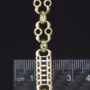 9ct Yellow Gold Stars &#038; Bars Bracelet 7.5″ 8mm