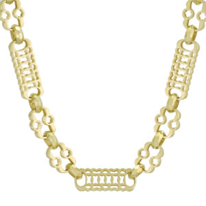 9ct Yellow Gold Stars &#038; Bars Chain 22″ 8mm