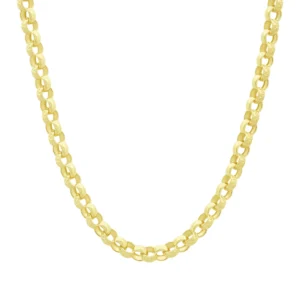 9ct Yellow Gold Patterned Belcher Chain 18″ 6mm