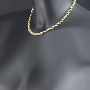 9ct Yellow Gold Patterned Belcher Chain 16″ 6mm