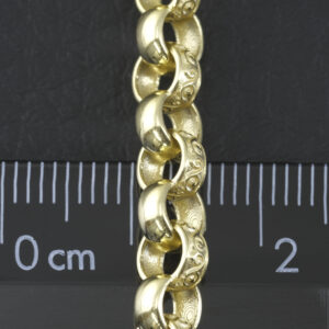 9ct Yellow Gold Patterned Belcher Chain 18″ 6mm