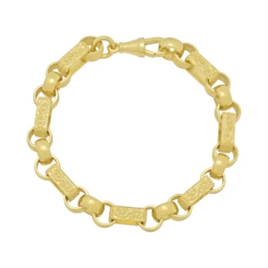 9ct Yellow Gold Gypsy Link Bracelet 8.5″ 8.5mm
