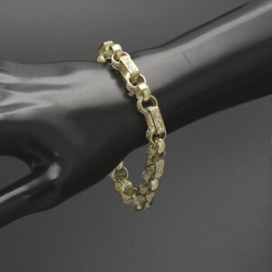 9ct Yellow Gold Gypsy Link Bracelet 8.5″ 8.5mm