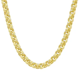 9ct Yellow Gold Gemstone Belcher Chain 20&#8243; 7mm