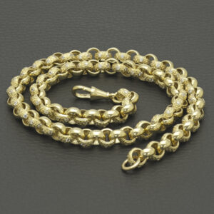 9ct Yellow Gold Gemstone Belcher Chain 18&#8243; 7mm