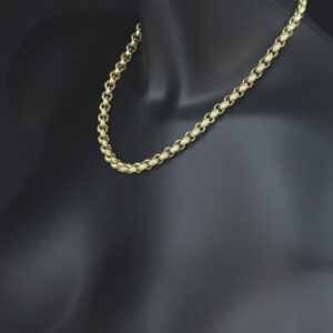 9ct Yellow Gold Gemstone Belcher Chain 18&#8243; 7mm