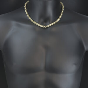 9ct Yellow Gold Gemstone Belcher Chain 20″ 7mm