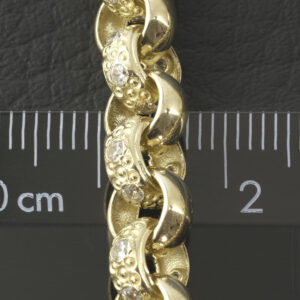 9ct Yellow Gold Gemstone Belcher Chain 18&#8243; 7mm