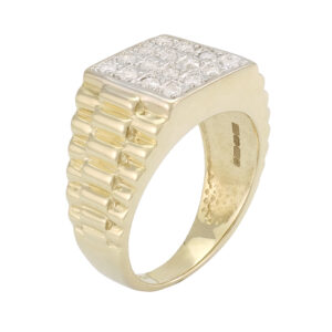 9ct Yellow Gold 0.50ct Diamond Signet Ring