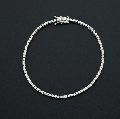 18ct White gold 1.80ct round diamond tennis bracelet