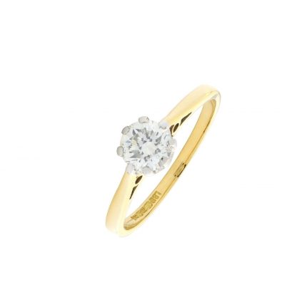 18ct Yellow Gold 0.50ct Diamond Solitaire Ring