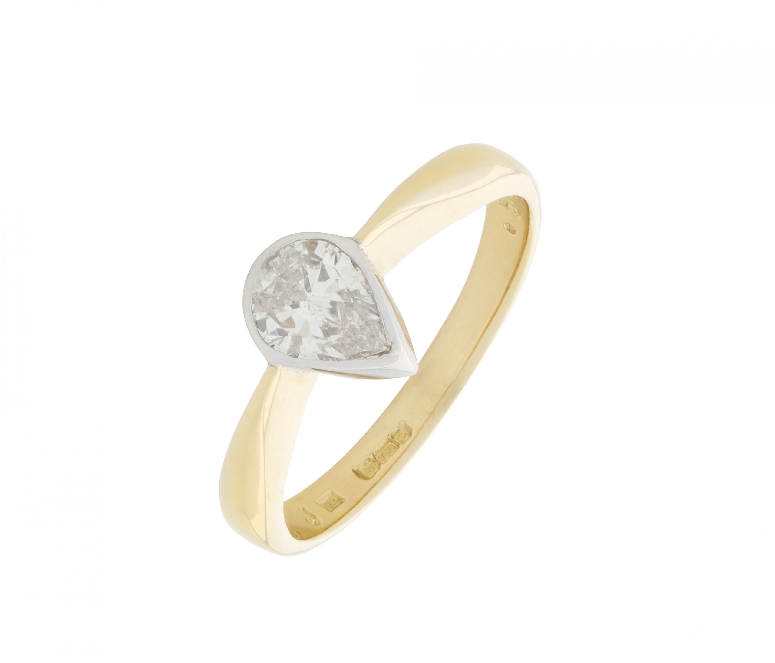 18ct Yellow Gold 0.54ct Pear Shape Diamond Ring