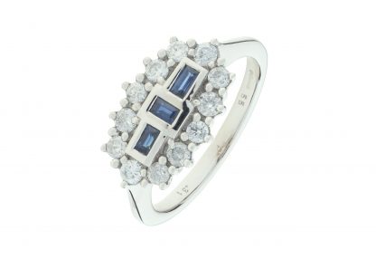 18ct White Gold Sapphire & Diamond Ring