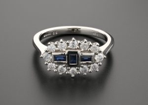 18ct White Gold Sapphire &#038; Diamond Ring