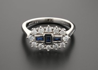 18ct White Gold Sapphire & Diamond Ring