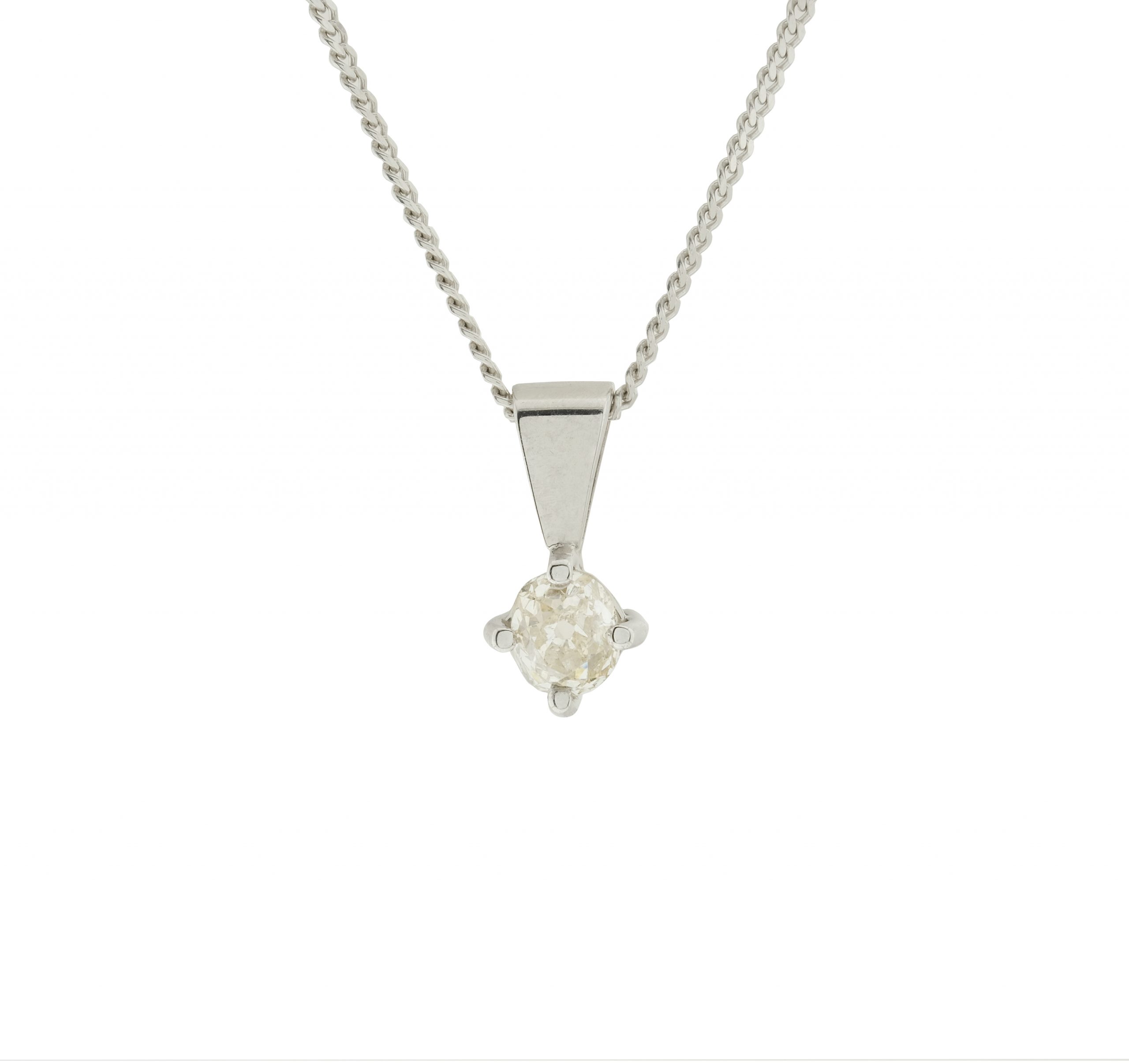 18ct Single Stone Diamond Pendant & Chain