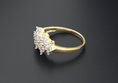 18ct Yellow gold 0.40ct diamond boat cluster ring